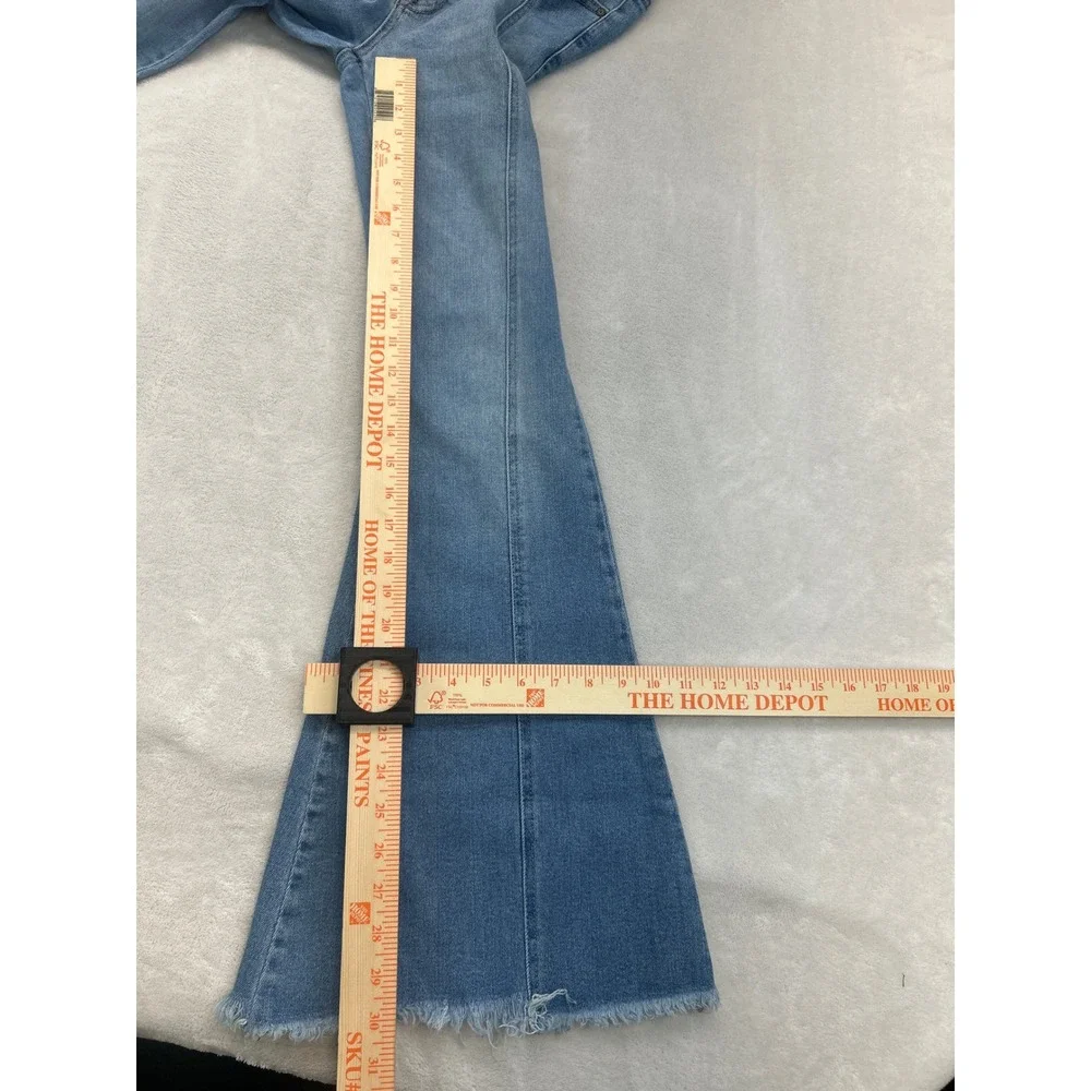 Kancan Flare Jeans Women 26 Blue High Rise Front Seam Bell Bottom‎ Raw Hem